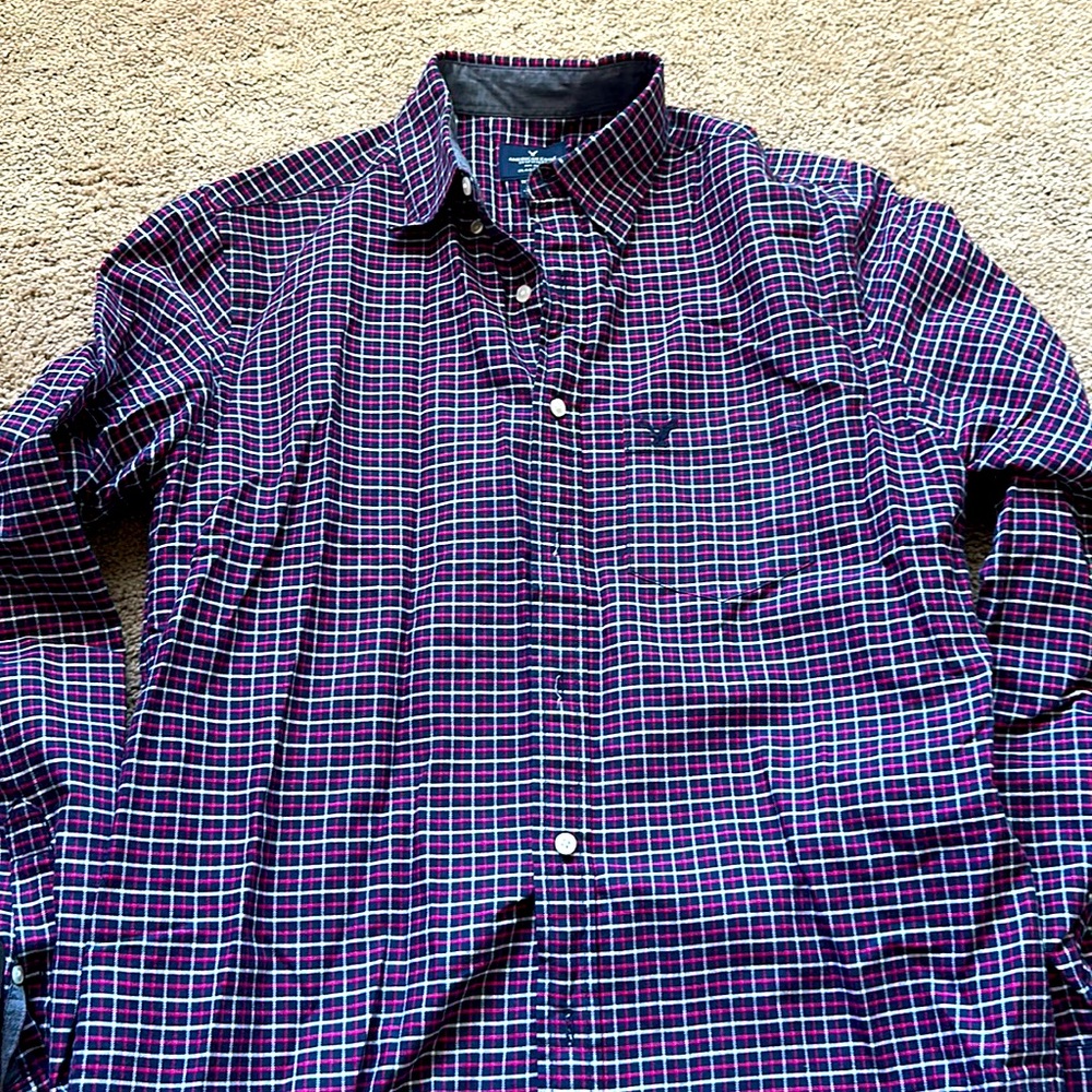 American eagle checkered shirt Medium Tall size
